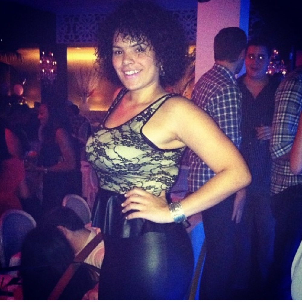 Sexy Black Lace and Leather Mini Dress
