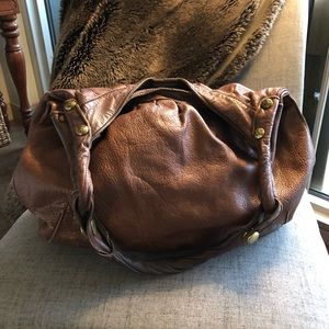 Brown leather Lucky Brand boho-style bag