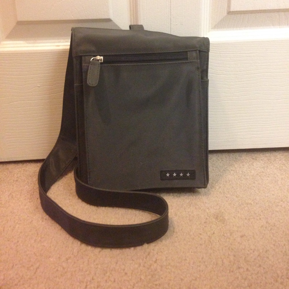 Three-Pocket Crossbody, Gunmetal Gray