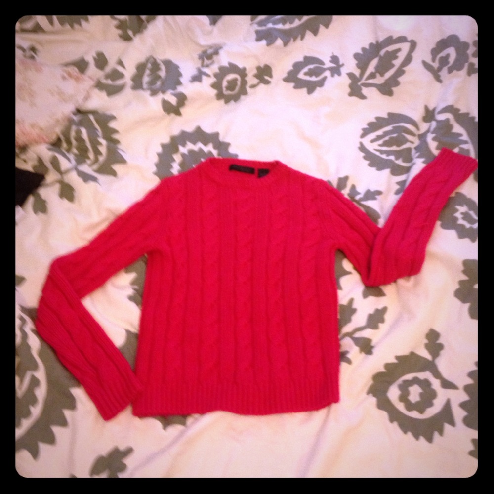 Pink Cable Knot Sweater
