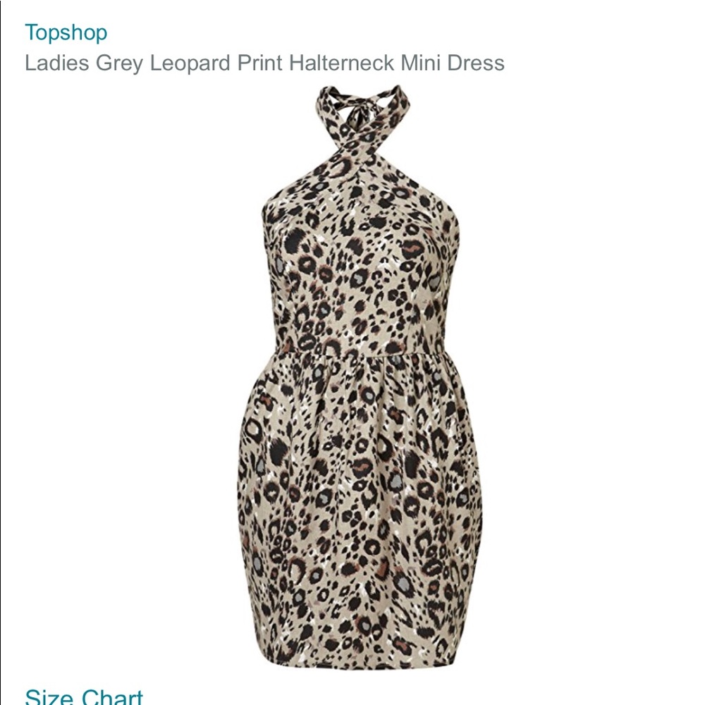 Topshop leopard print halterneck dress