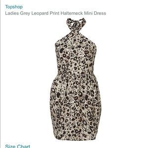 Topshop leopard print halterneck dress
