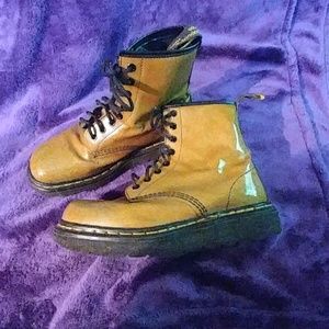 Doc Marten Taupe Patent Boots