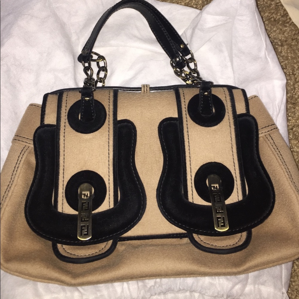 Tan/Black Fendi Nappa Bag