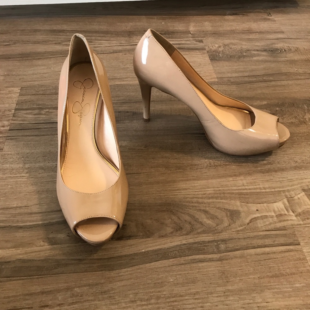 Jessica Simpson Peep Toe Nude Heels