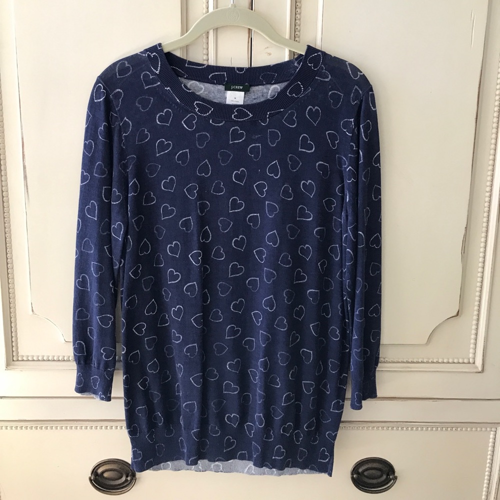 J. Crew 3/4 Length Heart Sweater