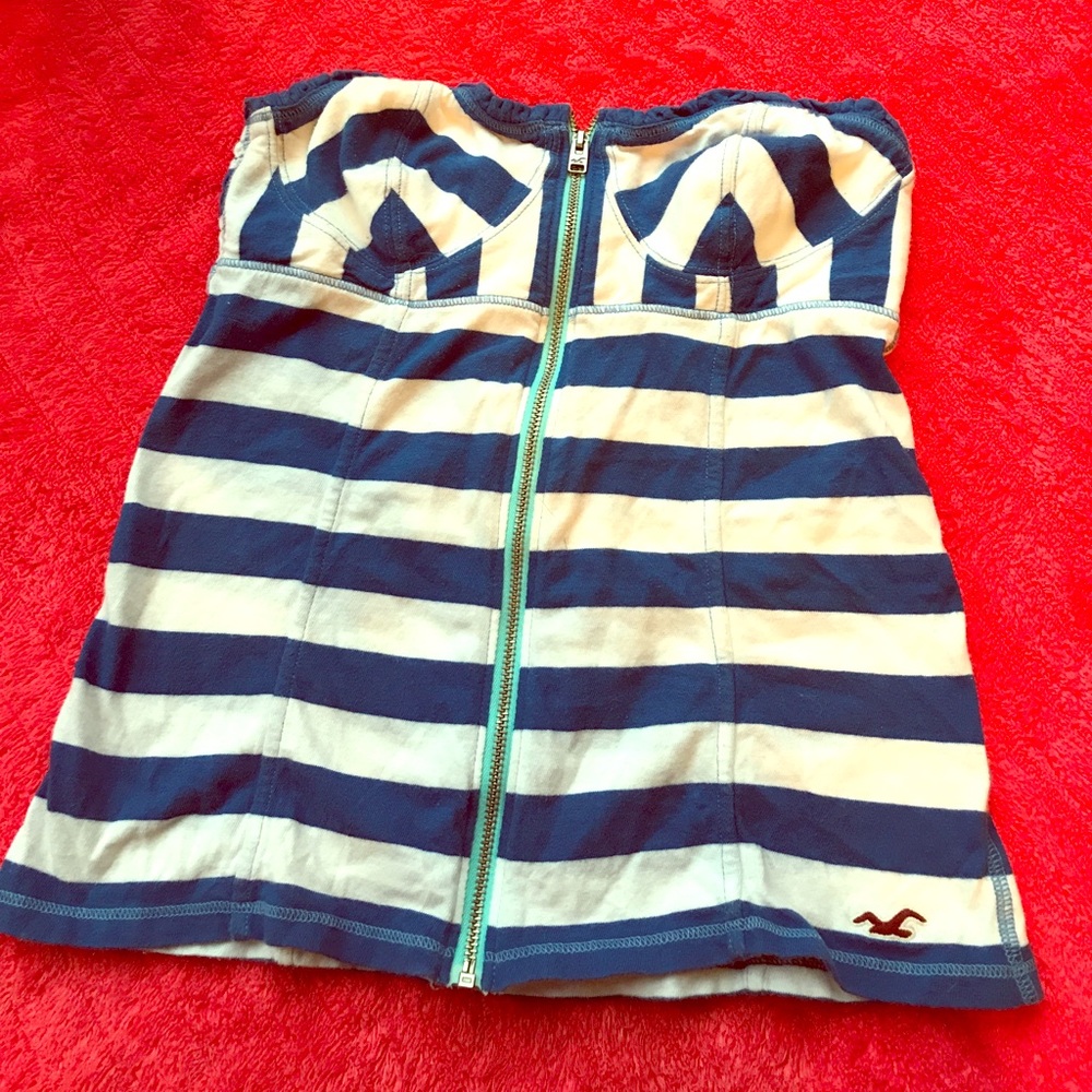 Hollister zip up tube top