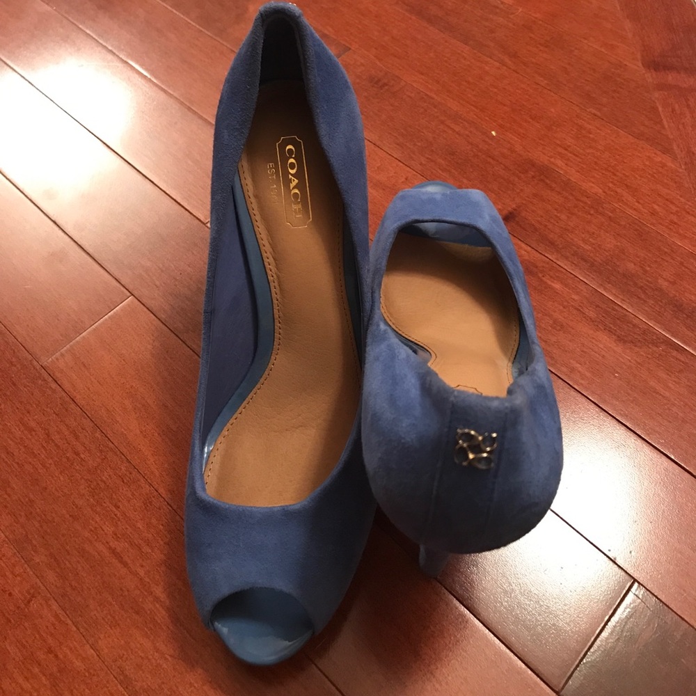Coach Selma Blue Suede Heels- 10% price reduction!