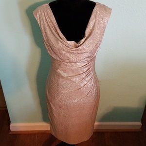 Metallic Gold Cowl Neck cocktail dress size 10