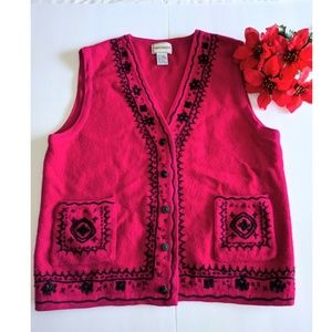 Napa Valley embroidered wool vest