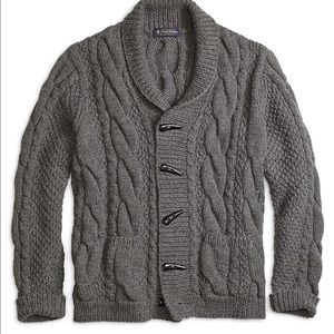 Handknit Grey Cardigan by Brooks Brothers