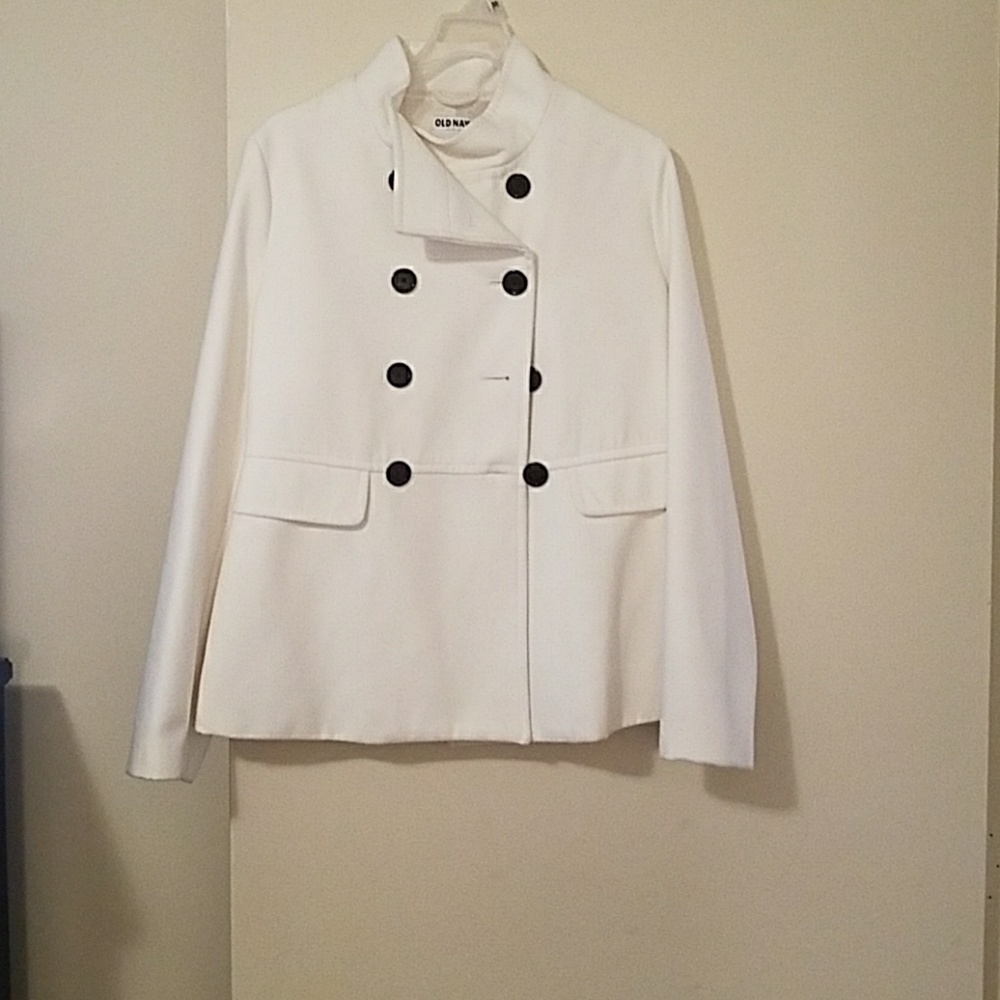 Off white pea coat.