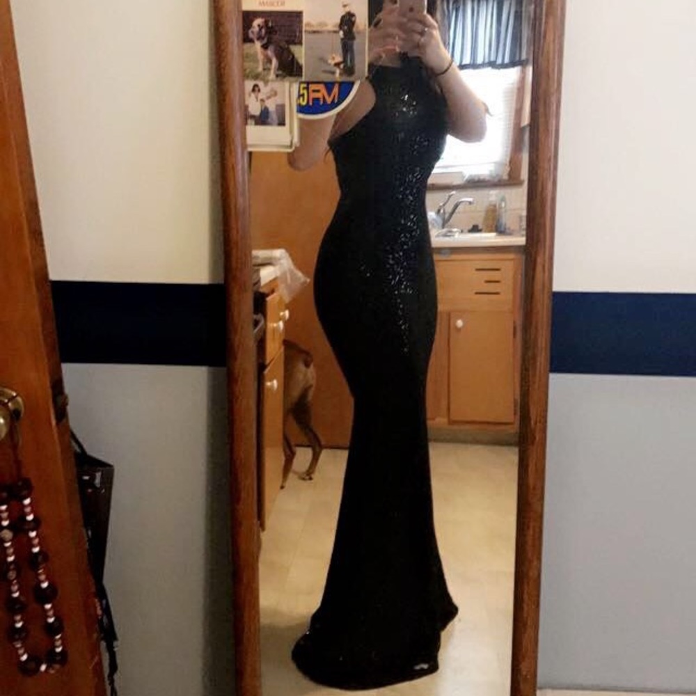 Black sequin dress