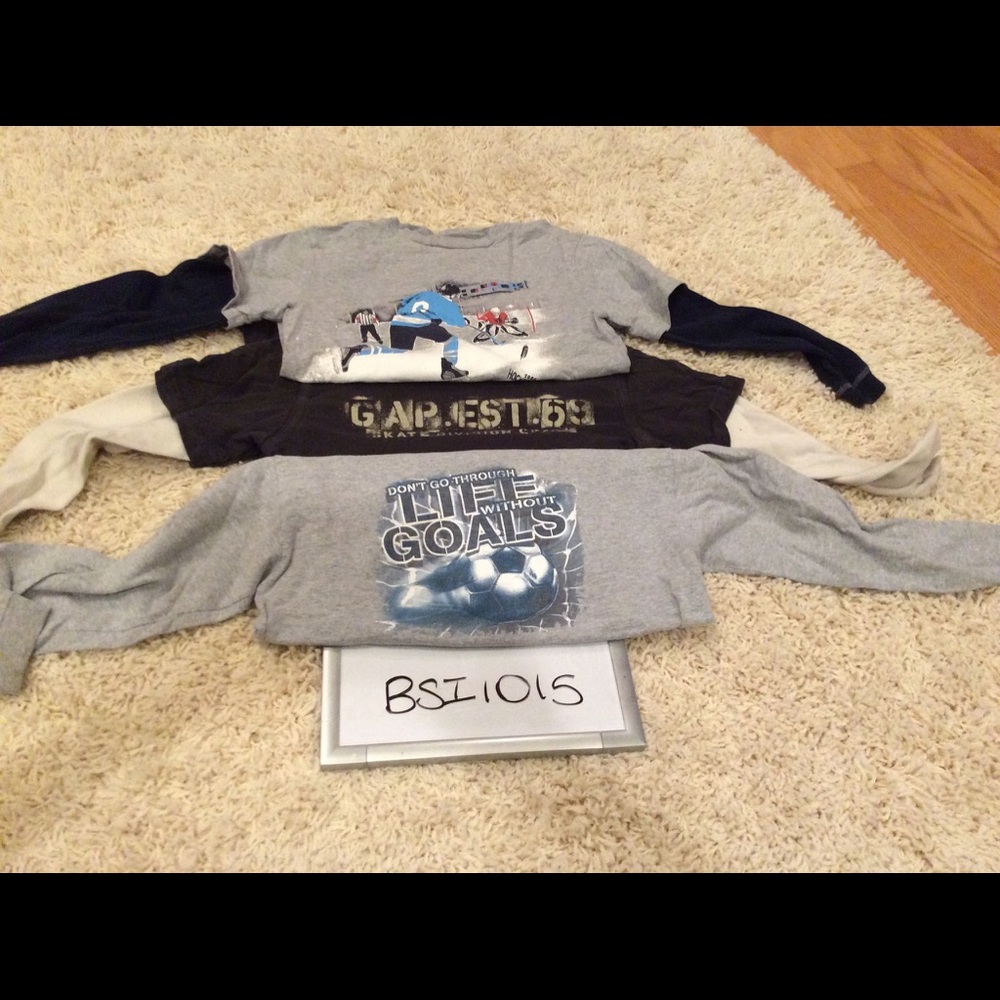 Three Long Sleeve Boys Tees-Sz M-8 (BSI1015)