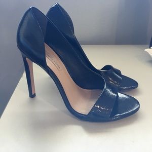Black patent heels