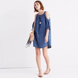 Madewell Chambray Cold-Shoulder Dress