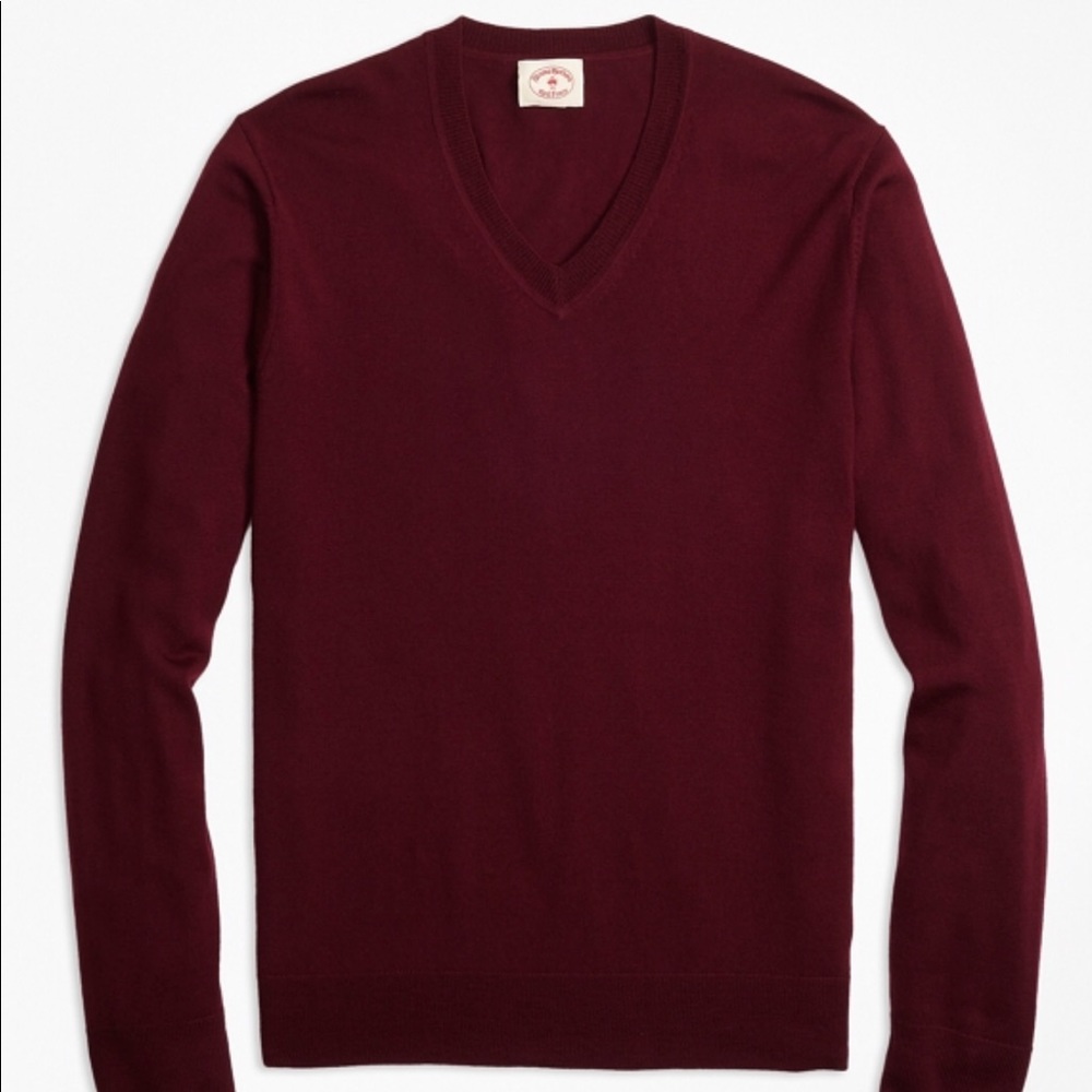 Merino Wool V- Neck sweater by Brooks Brothers