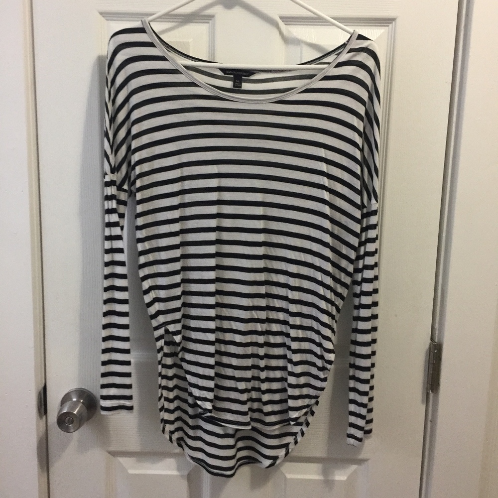 Banana Republic Black and White Striped Shirt