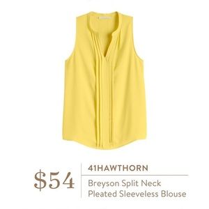 41hawthorn Breyson Spilt Neck Pleated Blouse