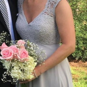 Mori Lee Silver Lace Chiffon 693