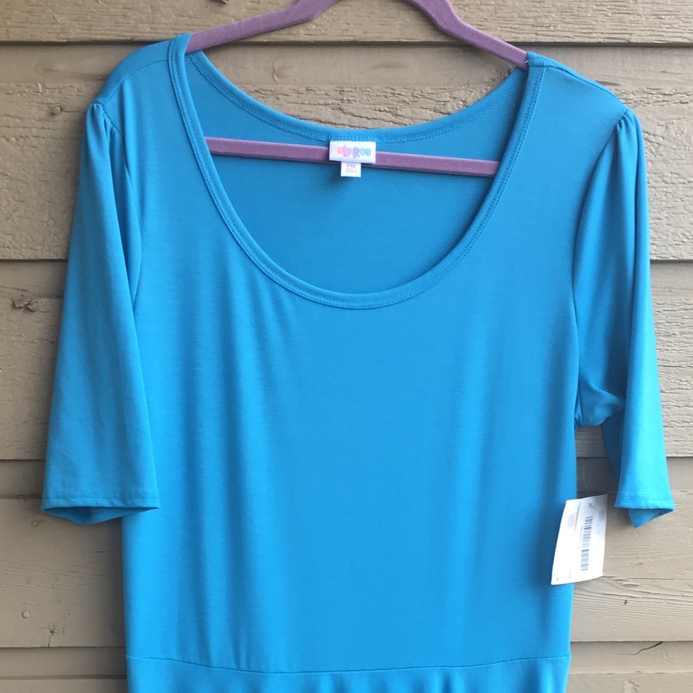 NWT LuLaRoe Baby Blue Nicole Dress 2XL