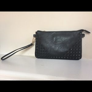 Charming Charlie Black Studded Crossbody/Wristlet
