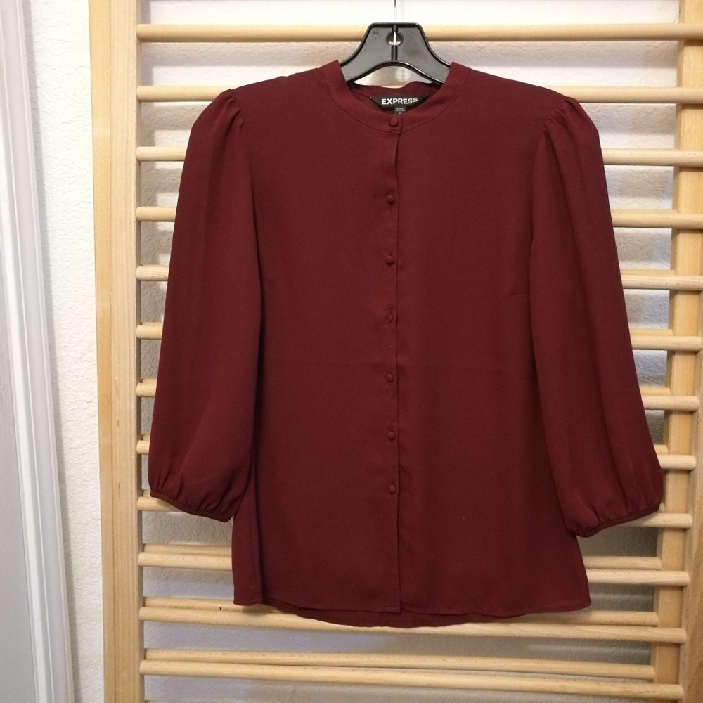 Express Band Collar Three Quarter Sleeve Shirt