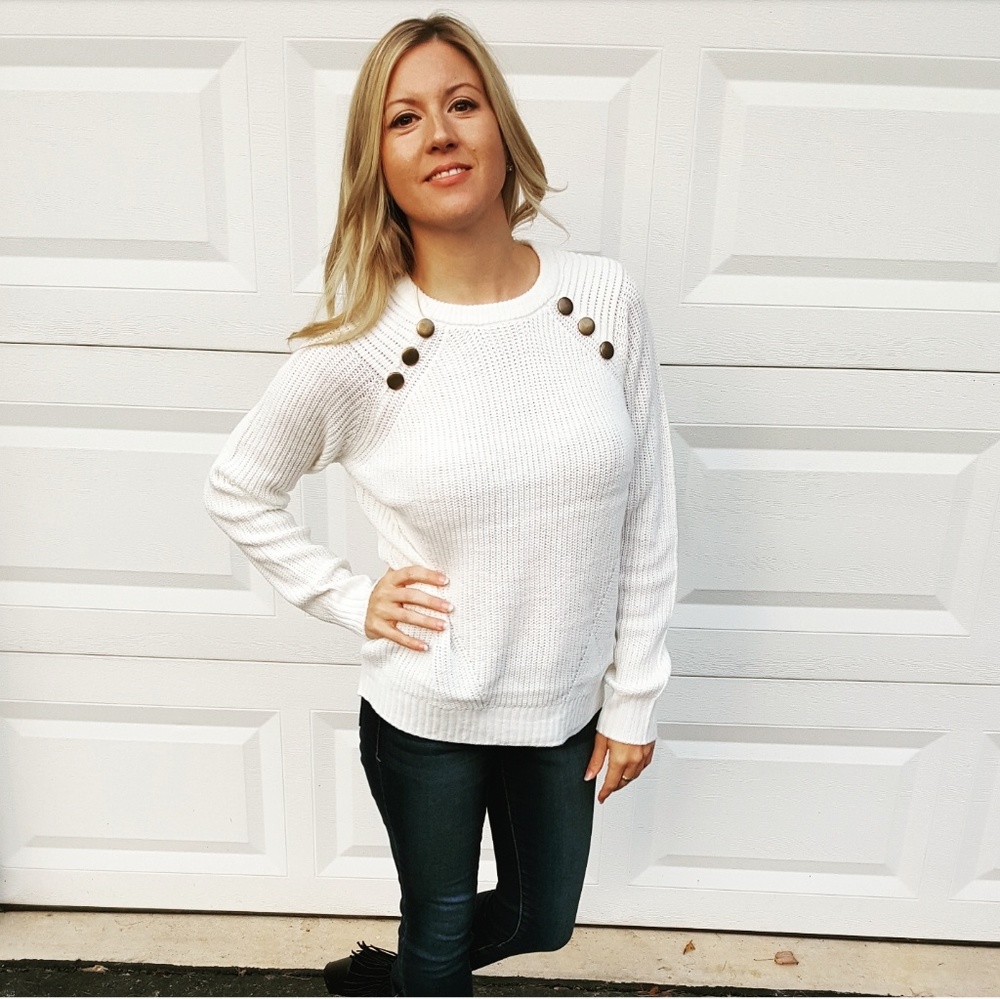 sweater with button detail