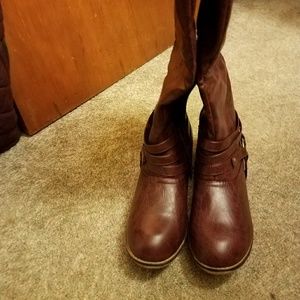 Wide calf wine boots