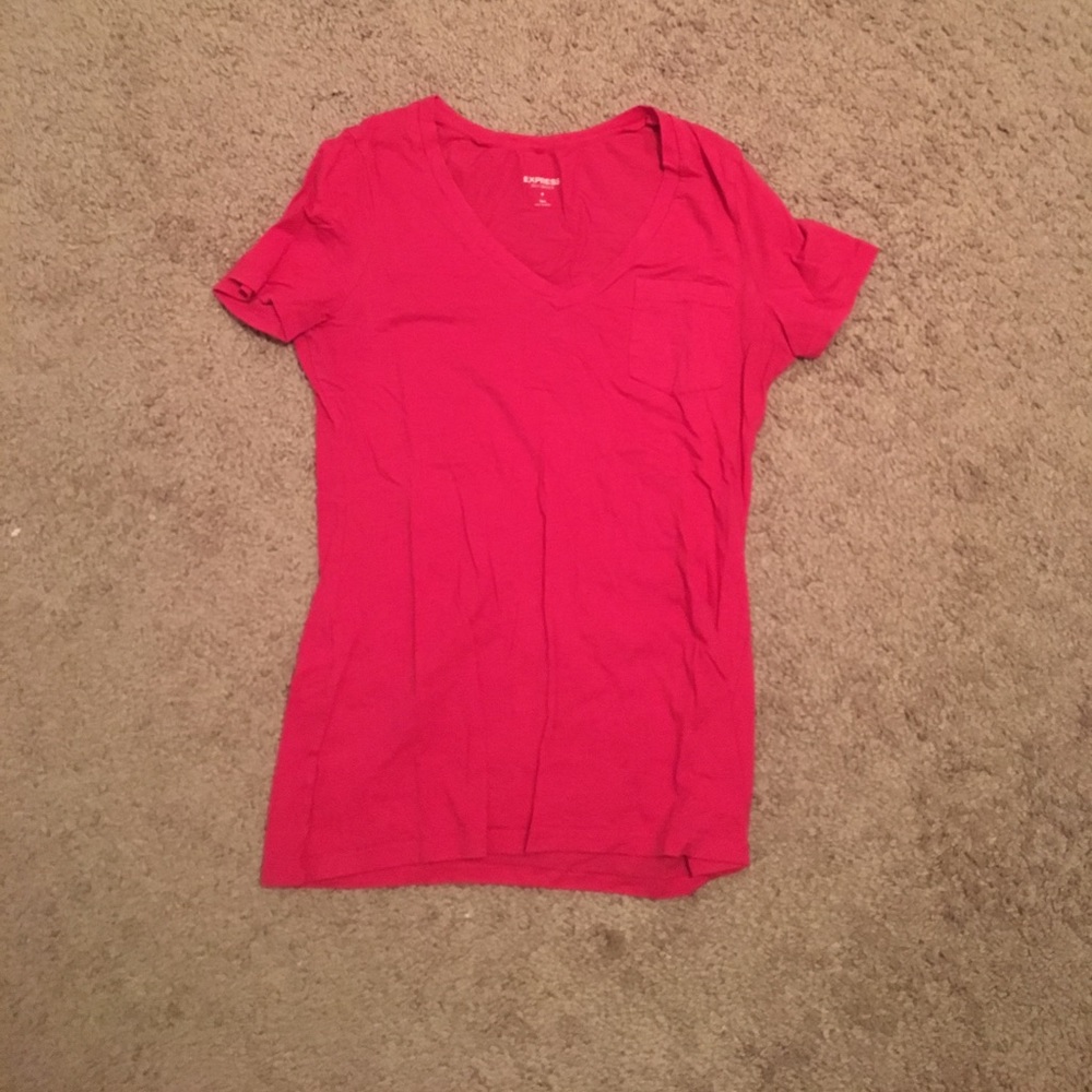 Express pink basic tee size small