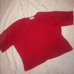 Red express crop top tee