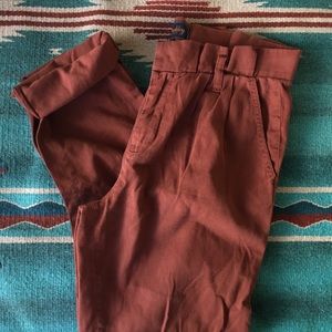 Vintage Madewell Paper-bag Waist Rust Trousers
