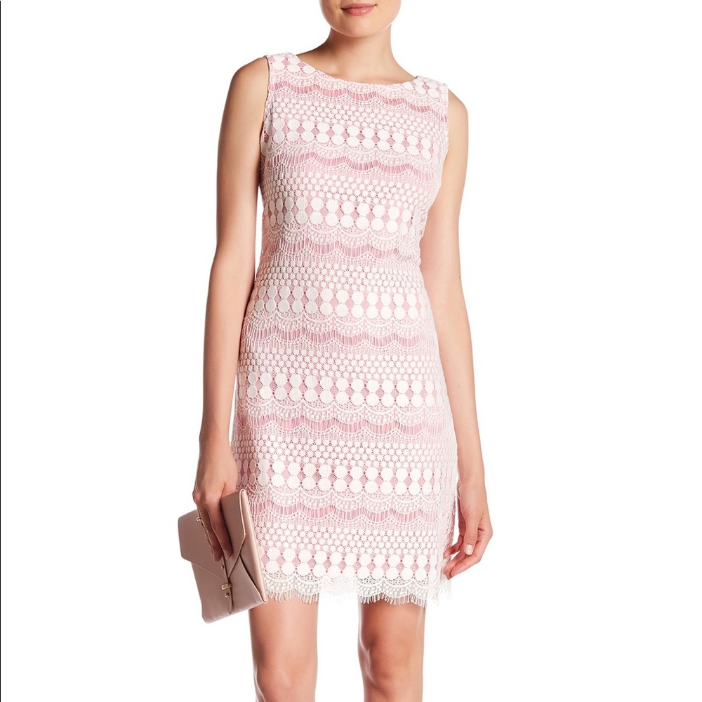 Eliza J // sleeveless lace shift dress