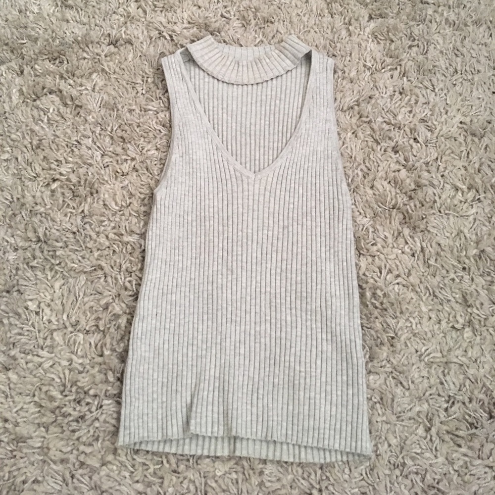 LF grey choker top