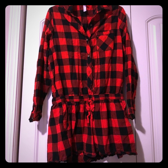 buffalo plaid romper