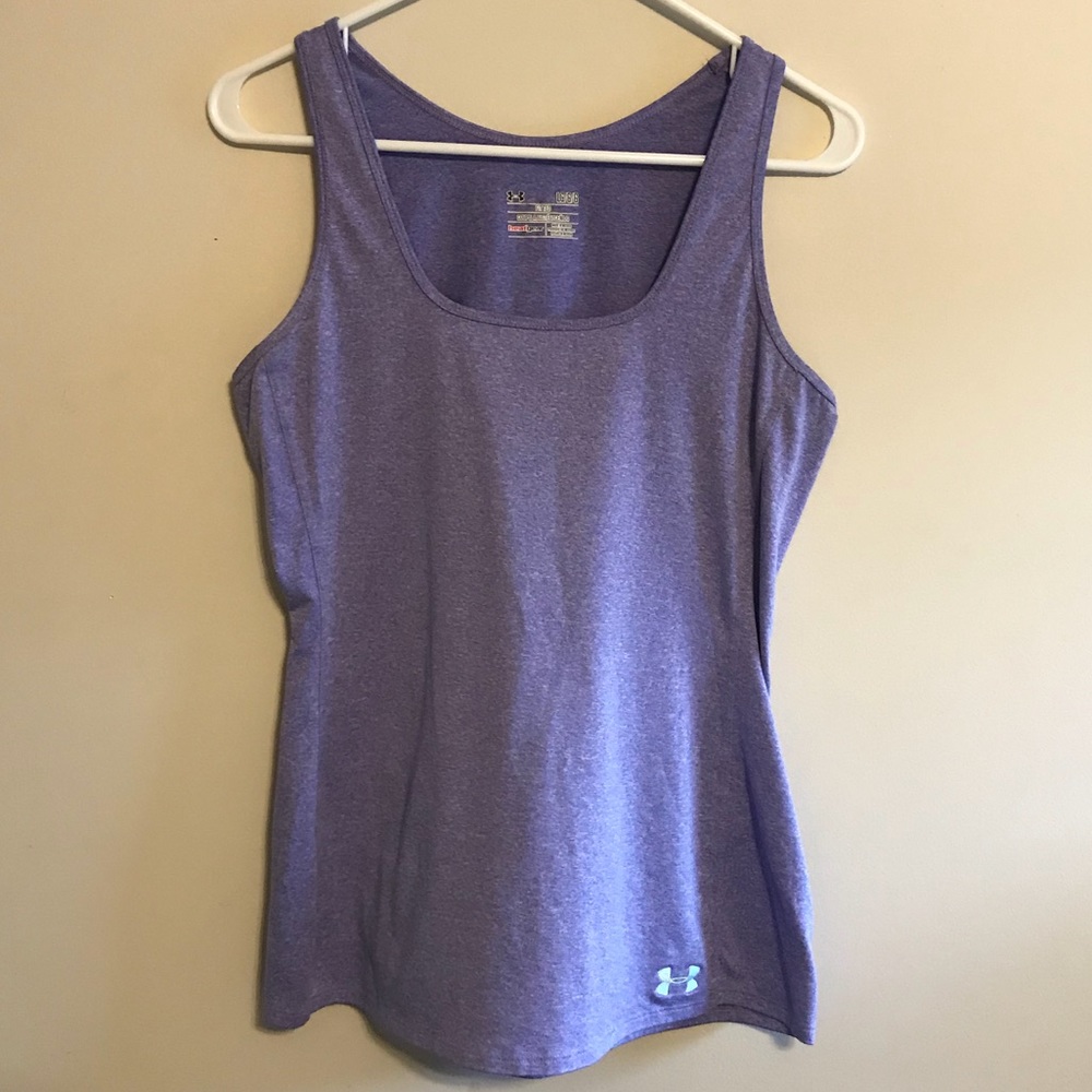 Purple Under armour fitted tank top size large