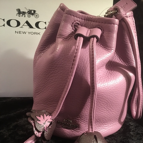 NWT - COACH PEBBLED LEATHER PETAL WRISTLET BAG - Picture 3 of 7