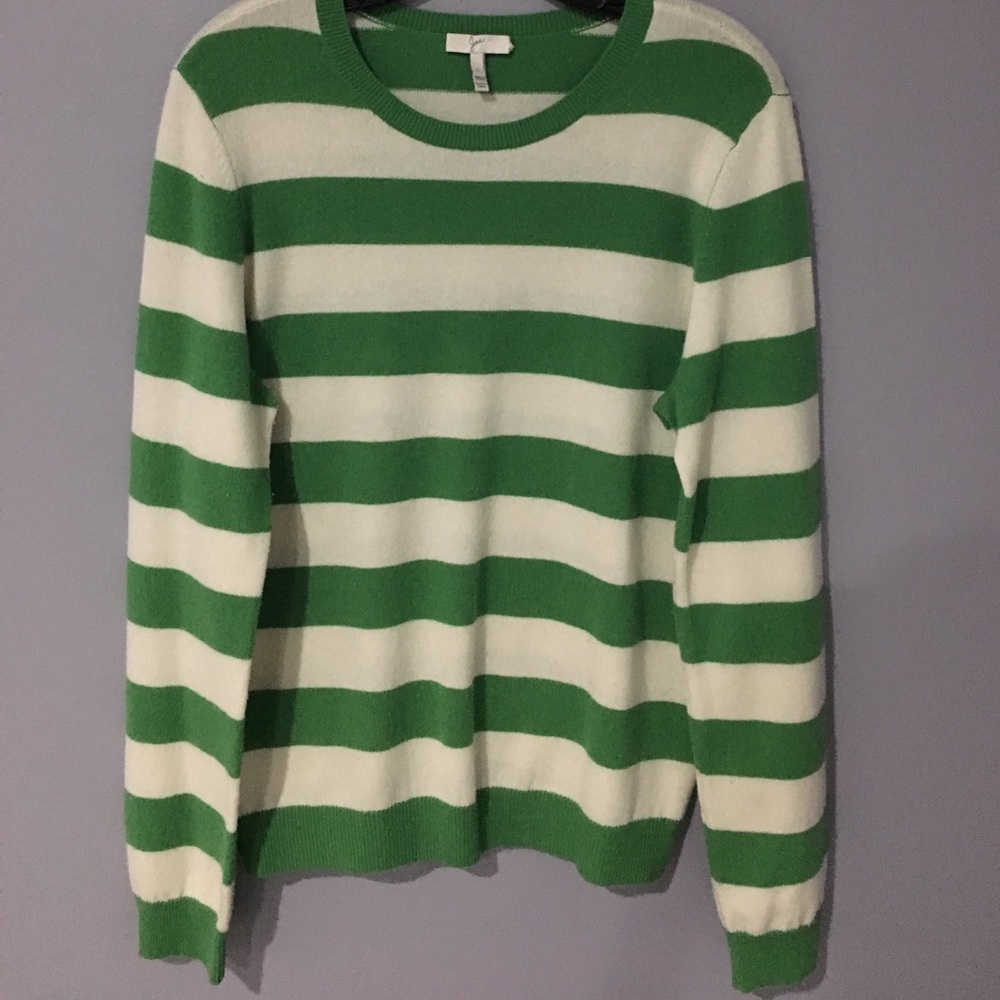 Joie green and white striped sweater