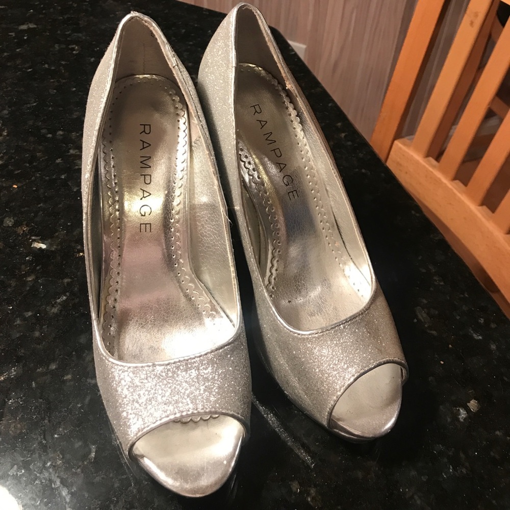 Rampage silver high heels