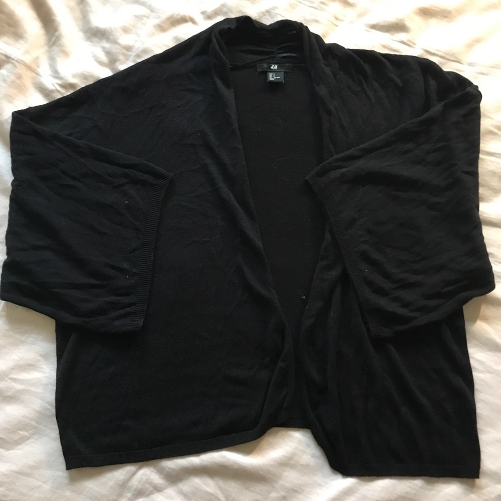 Black 3/4 Sleeve Cardigan