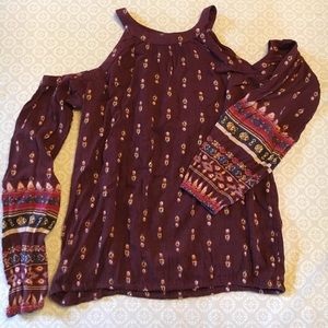 Long Sleeve Cold Shoulder top