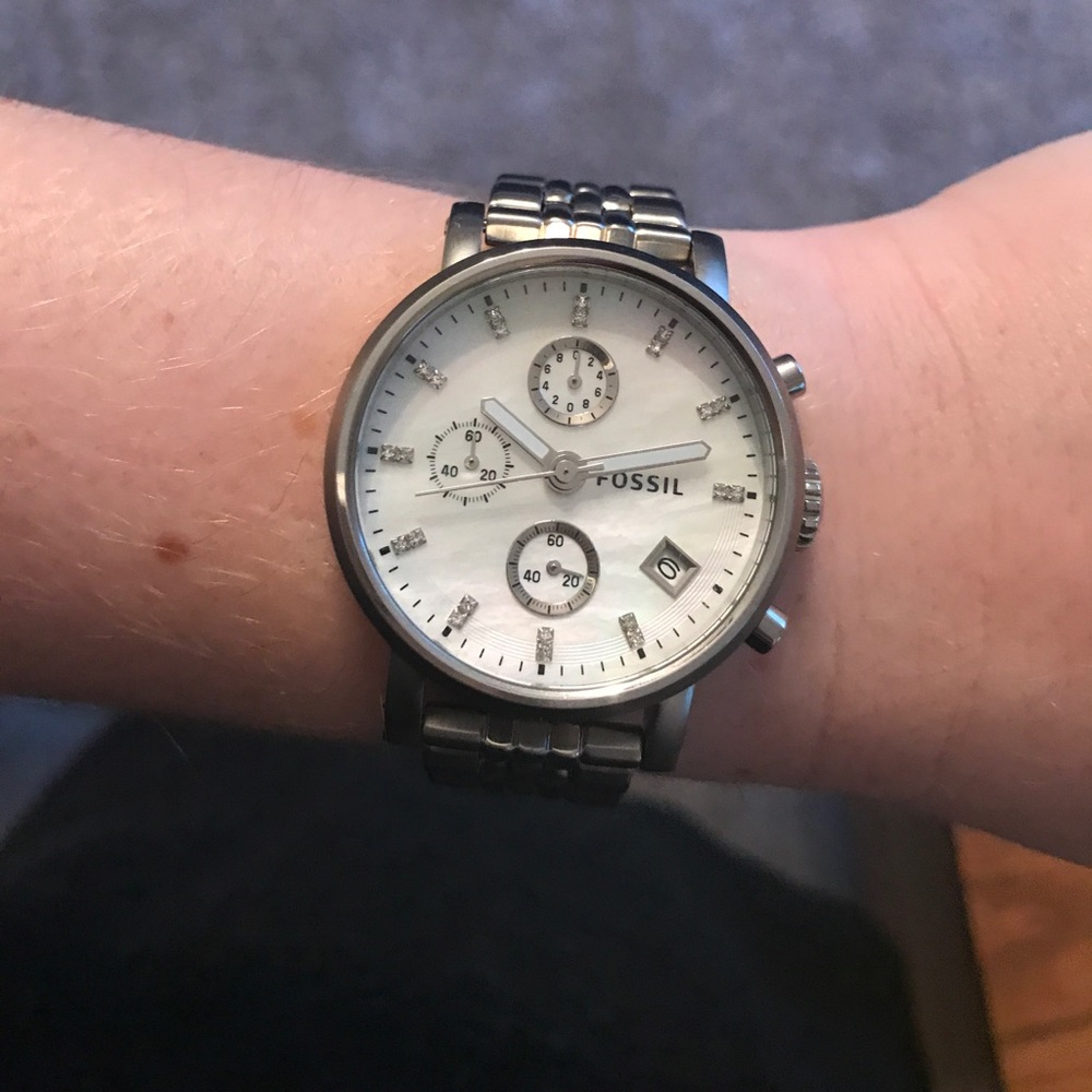 Silver Fossil watch