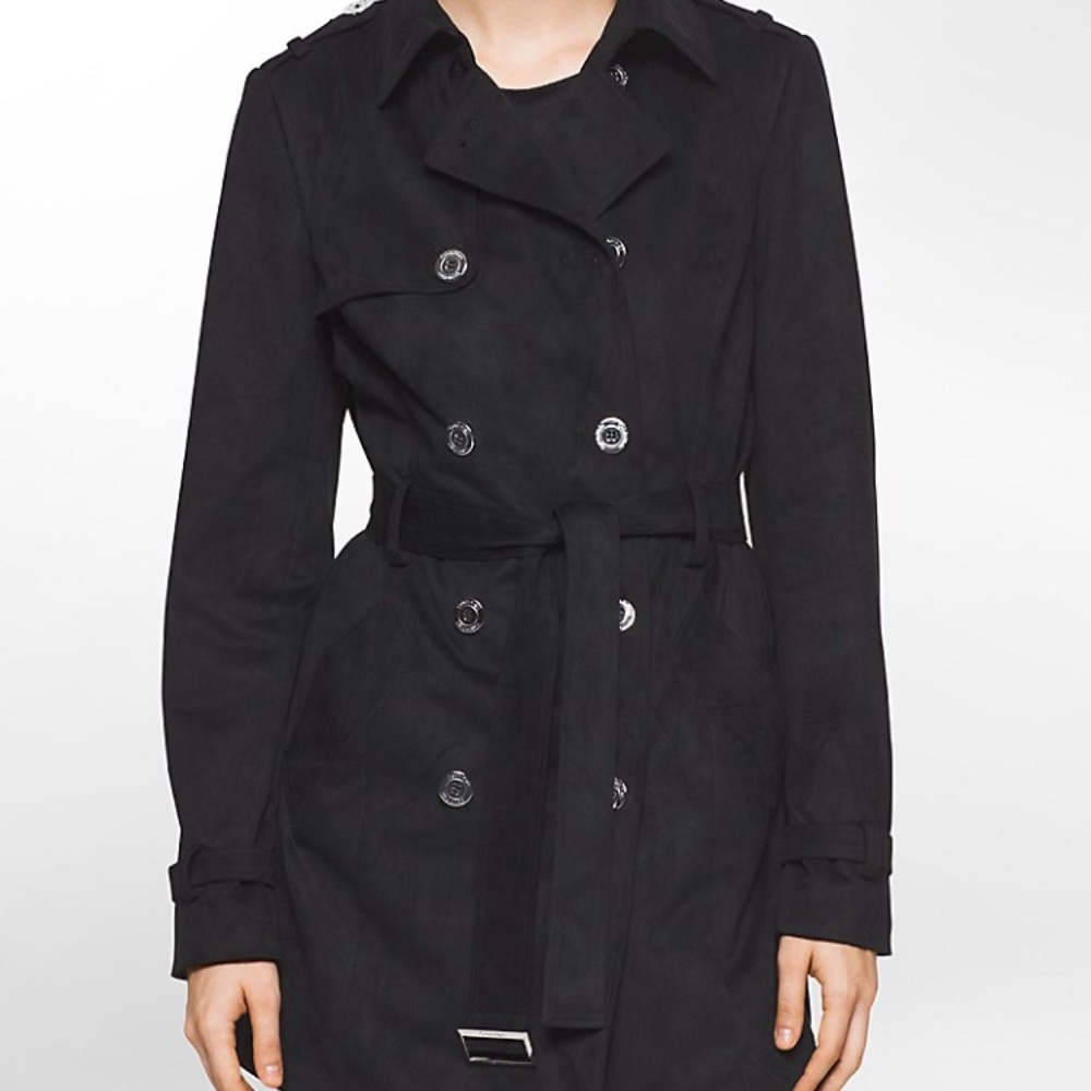 Calvin Klein Faux Suede Trench Coat