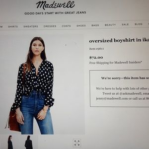 Madewell oversized Boy shirt in Ikat dot