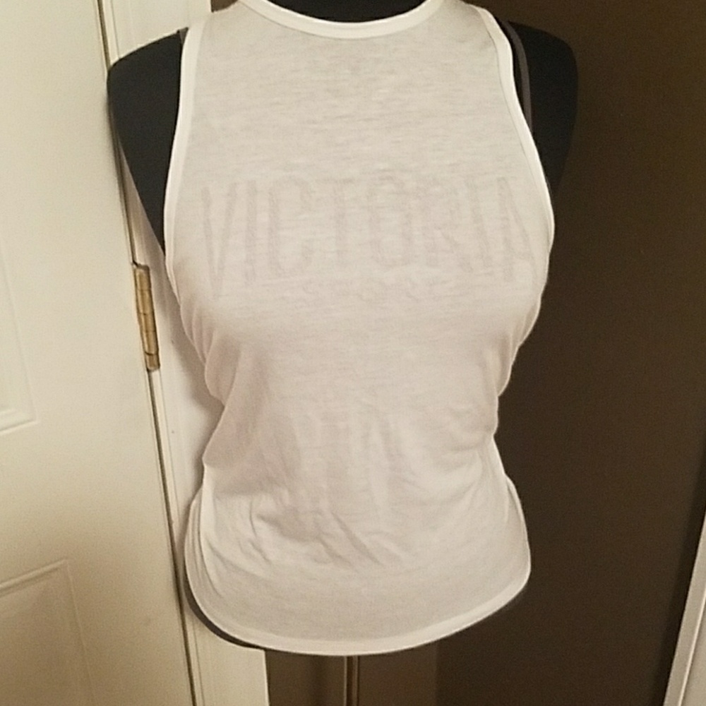 victoria sport open tie back tank new!!