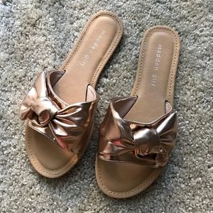 Rose Gold Knotted Slip Ons