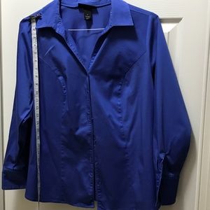 ➕Cobalt Button Down Blouse with Bonus