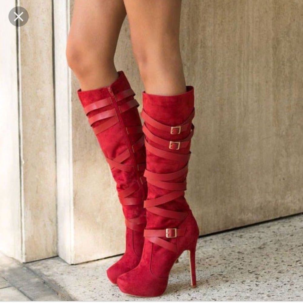 Scene knee high boots