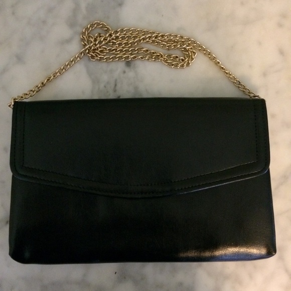 Black and Gold Snap Clutch/Shoulder Bag - Picture 3 of 4