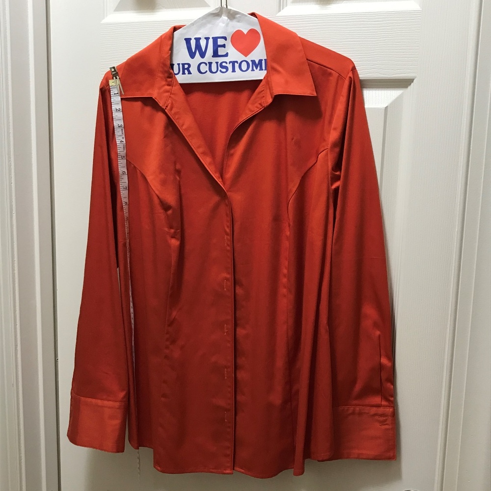 ➕Orange Button Down Blouse with Bonus